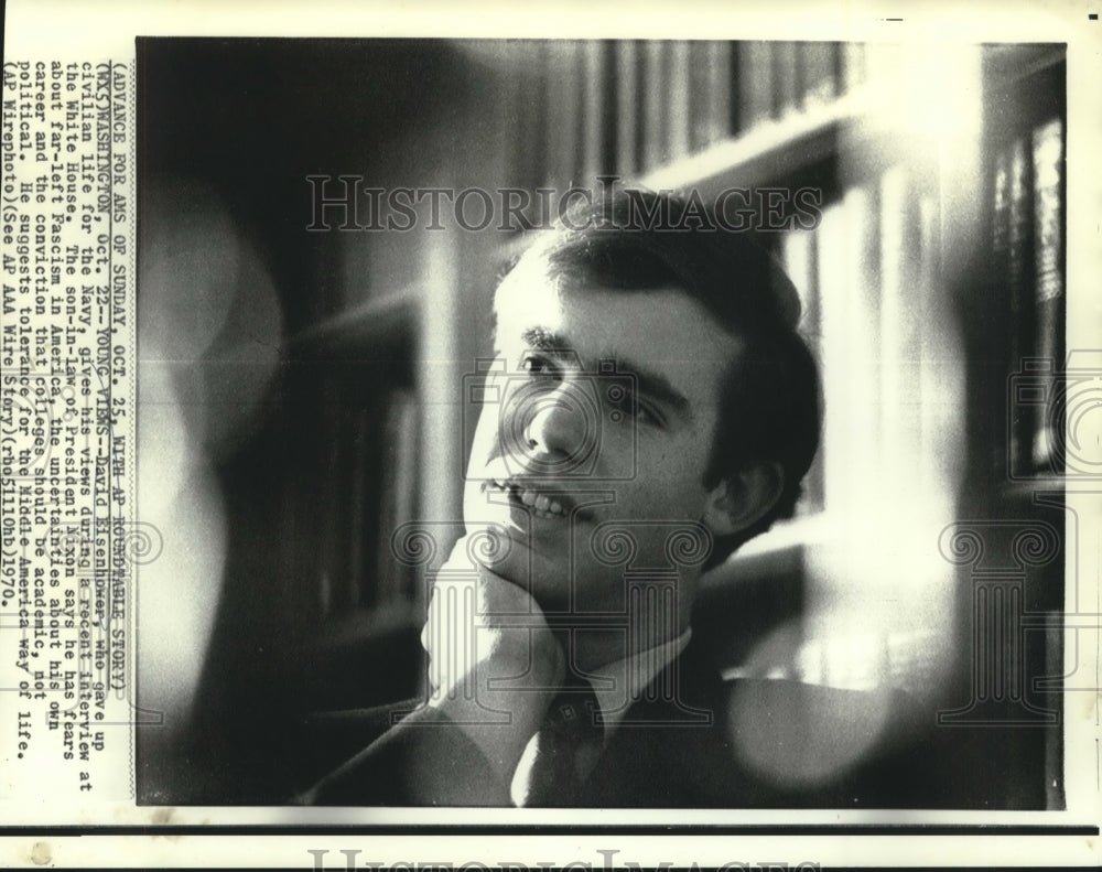 1970 Press Photo David Eisenhower in Interview at the White House - nob00686