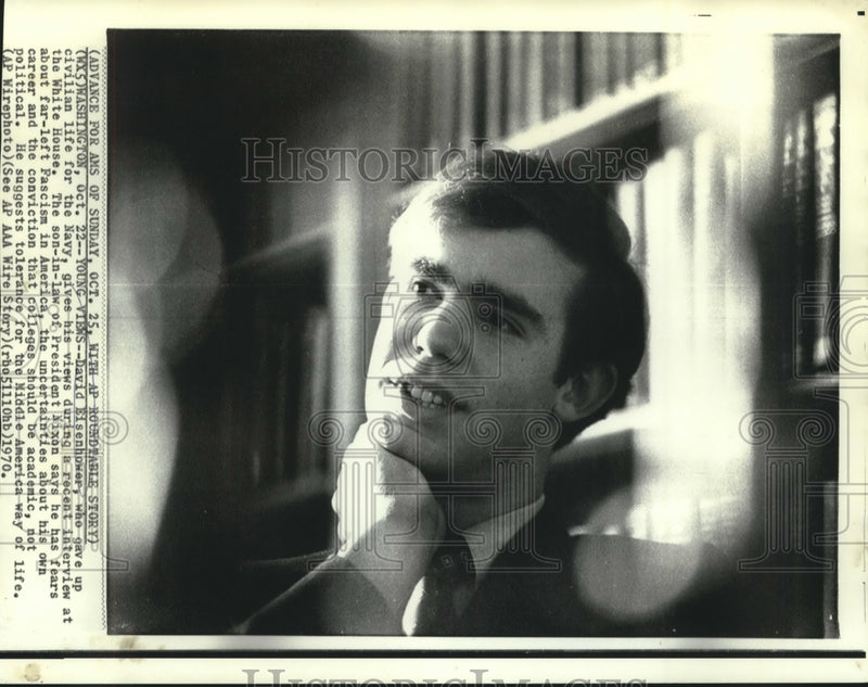 Load image into Gallery viewer, 1970 Press Photo David Eisenhower in Interview at the White House - nob00686
