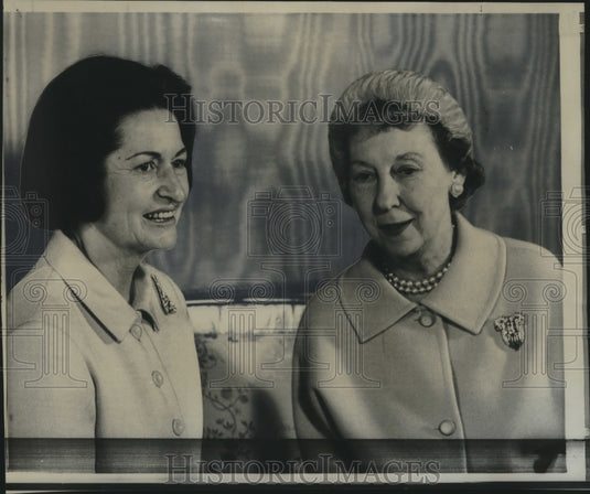 1967 Press Photo Mrs. Dwight Eisenhower and Mrs. Johnson- Historic Images