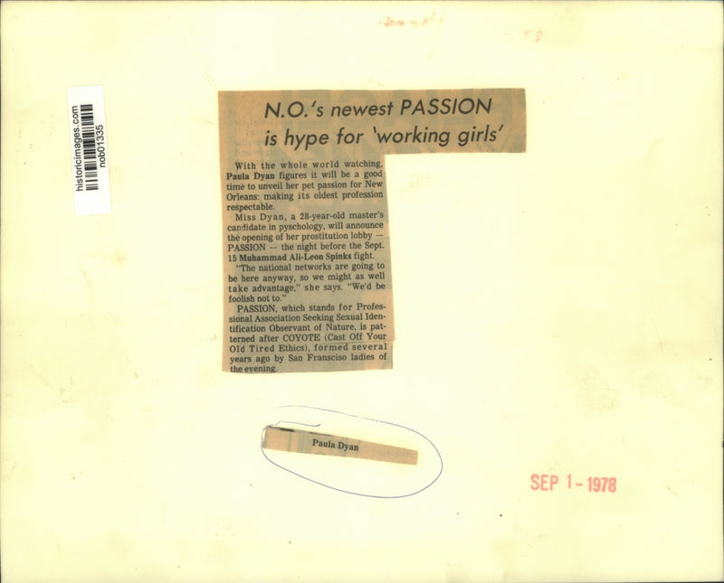Load image into Gallery viewer, 1978 Press Photo Paula Dyan opens her prostitution lobby-Passion-in New Orleans.
