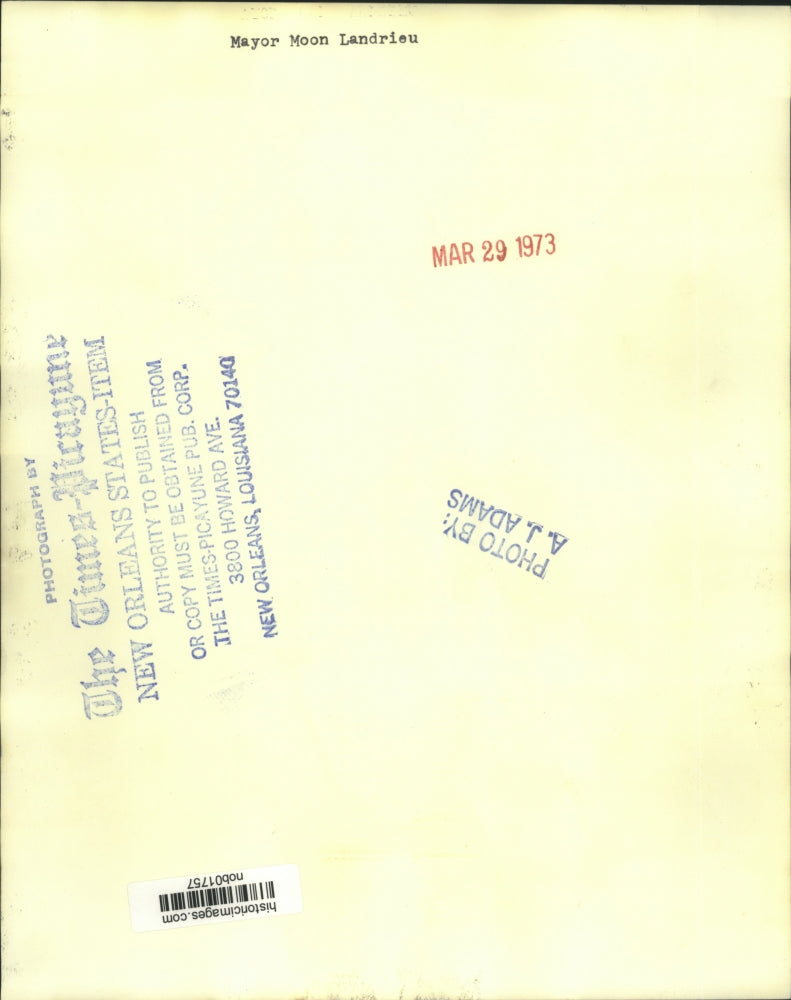 1973 Press Photo Mayor Moon Landrieu - nob01757