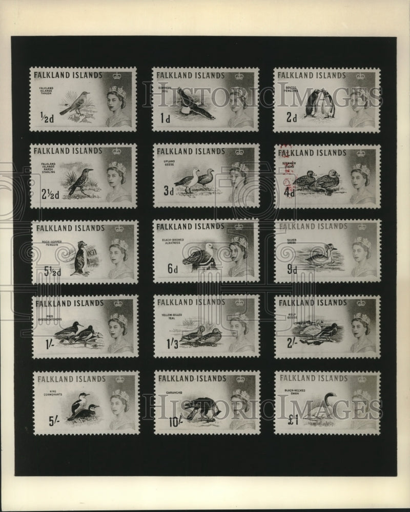 1960 Press Photo Falkland Island Stamps - nob01825