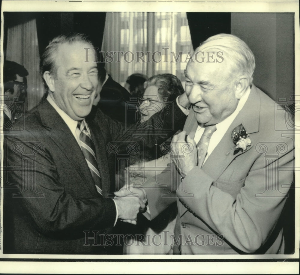 1974 Press Photo Senators Henry Jackson and Sam Ervin share a chuckle