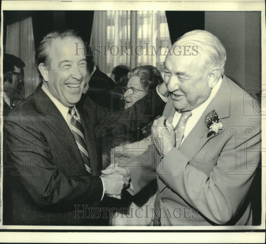 1974 Press Photo Senators Henry Jackson and Sam Ervin share a chuckle