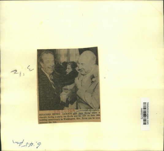 1974 Press Photo Senators Henry Jackson and Sam Ervin share a chuckle