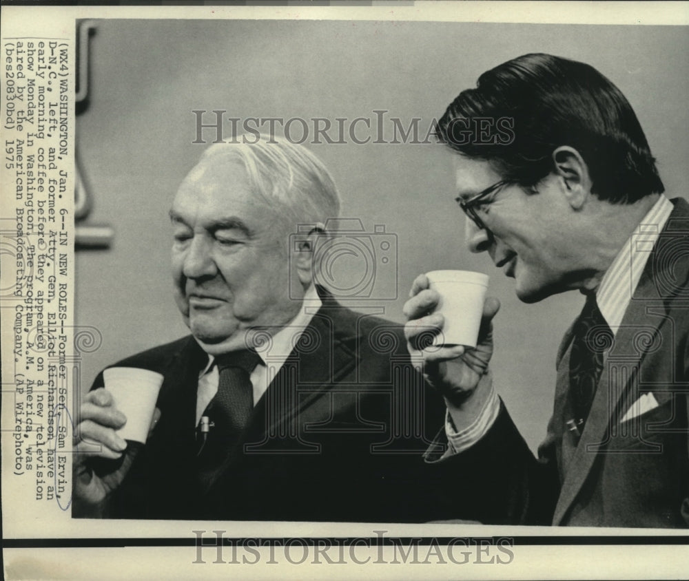 1975 Press Photo Former Senator &amp; Attorney General to host TV Show A.M. America- Historic Images