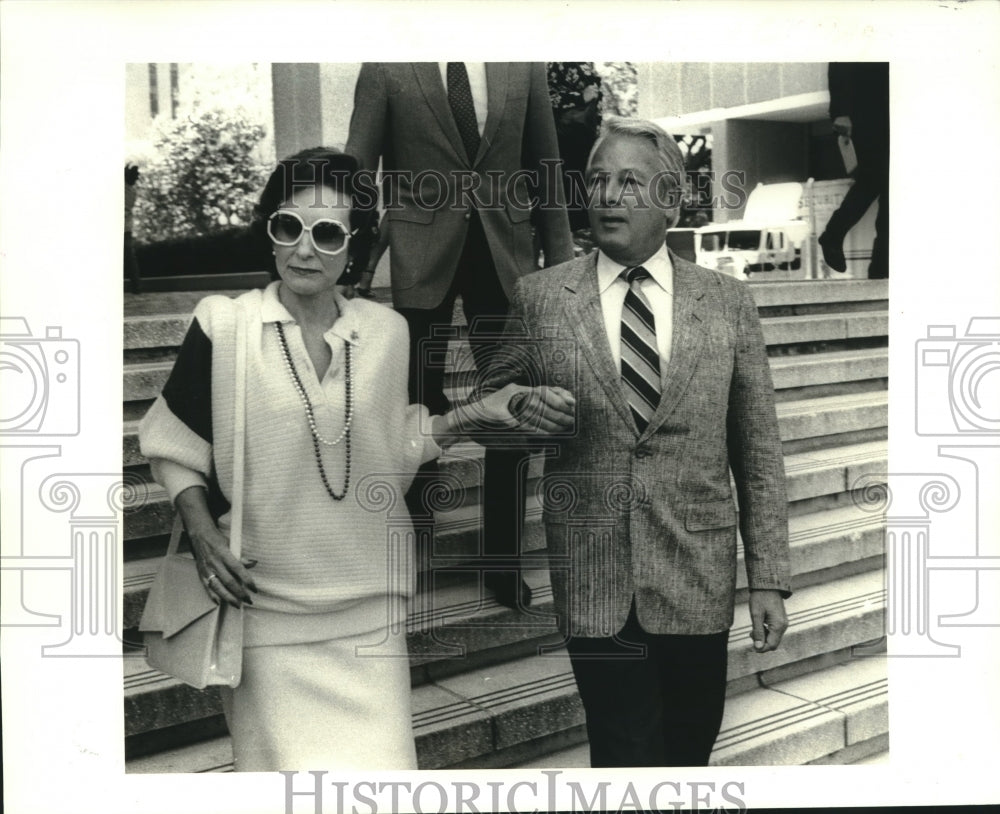 1986 Press Photo Governor Edwin Edwards and Wife Elaine at Federal Courts