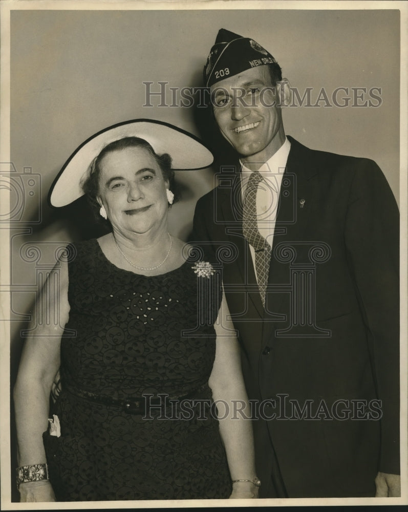 Load image into Gallery viewer, 1959 Press Photo Mrs. Ethelyn James and George P. Fank, American Legion Post
