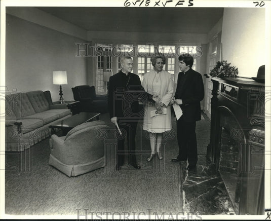 1978 Press Photo Archbishop Philip M. Hannan, Barbara Songy, and Michael Haddad