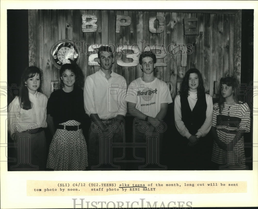 1990 Press Photo Elks teens of the month - nob03619- Historic Images