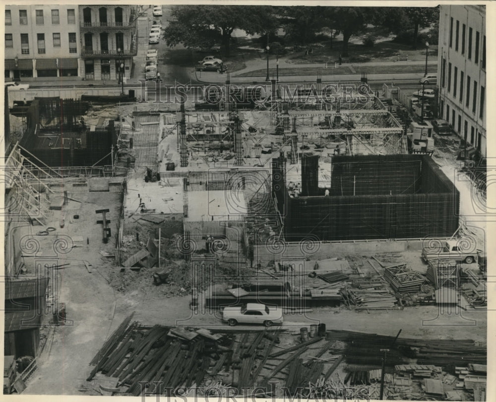 1964 Press Photo Construction of Federal Reserve Bank Building in New Orleans