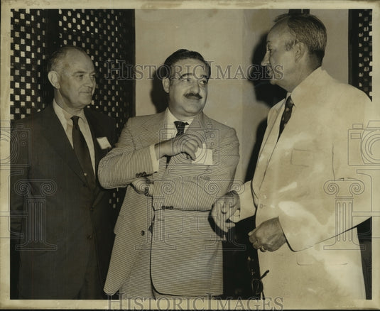 1973 Press Photo Peru Task Force, F.G. Lindley, Dr. Ferrer & Captain J.W. Clark- Historic Images