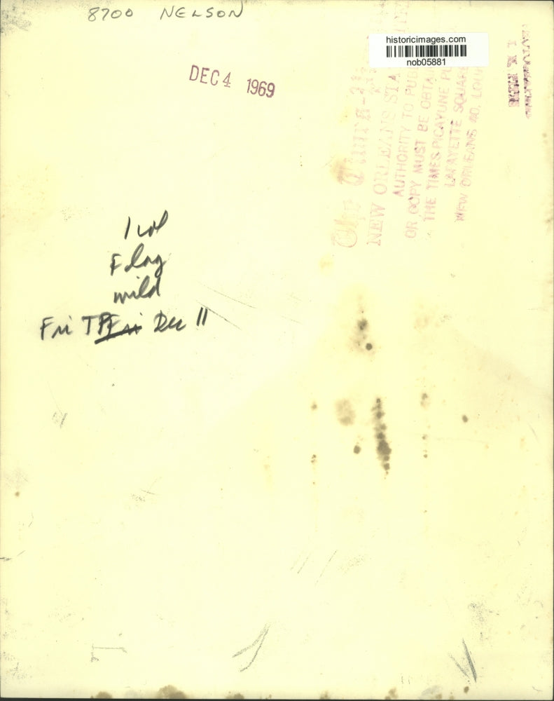 1969 Press Photo American flag waves at 8700 Nelson, Louisiana - nob05881