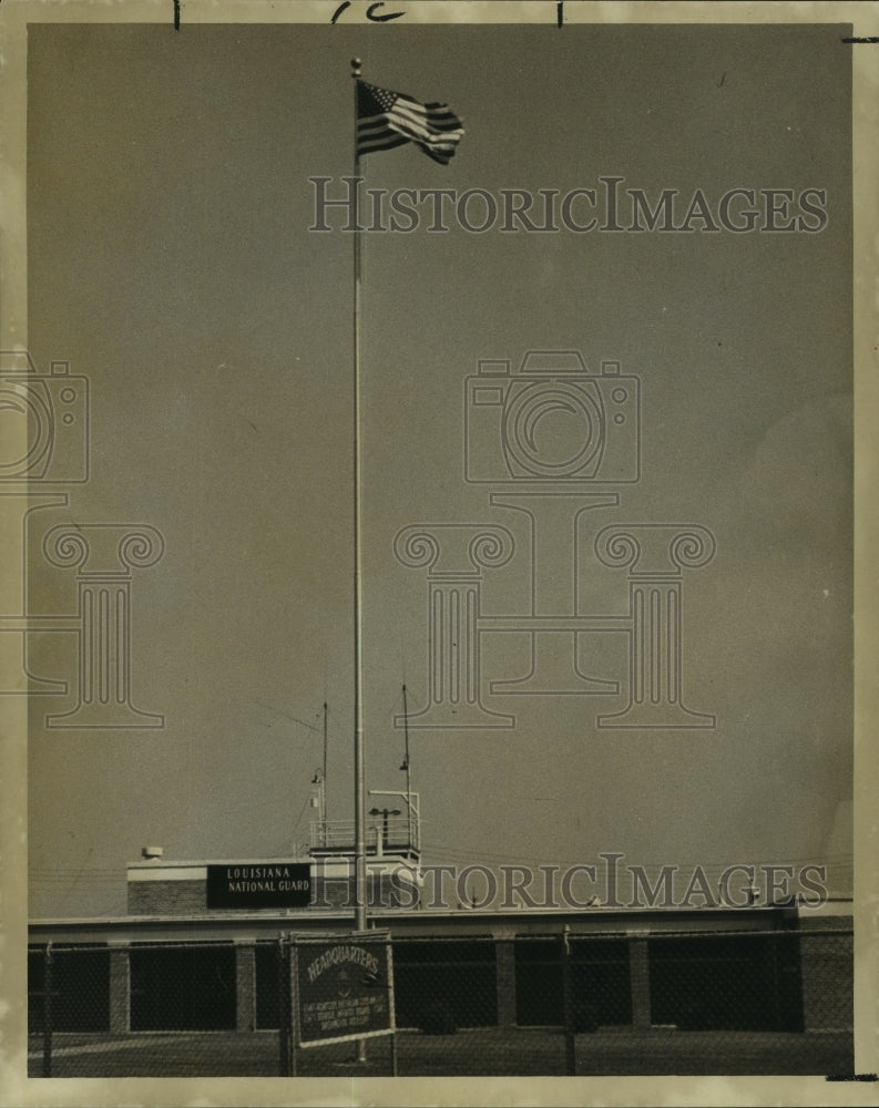 1969 Press Photo American flag, Headquarters Louisiana Nation Guard, New Orleans
