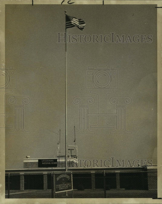 1969 Press Photo American flag, Headquarters Louisiana Nation Guard, New Orleans