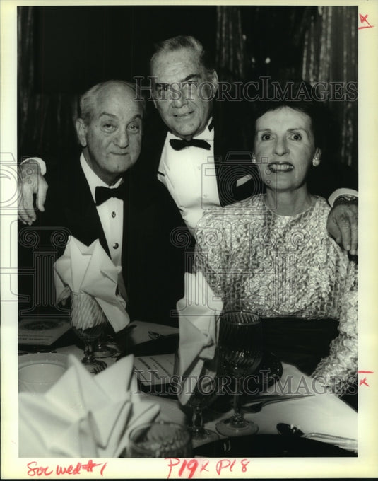  Press Photo Jack Sands, Jimmy Fitzmorris & Pat Kelly at Archbishop Hannan event- Historic Images