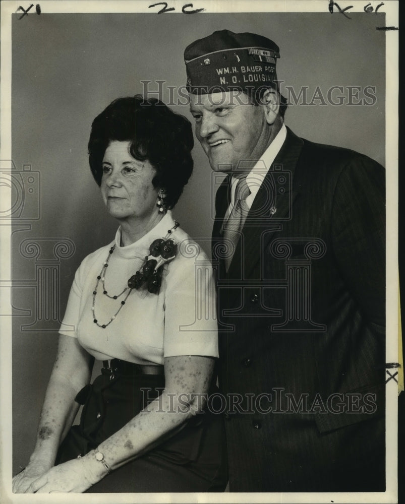 1972 Press Photo Albert Forstall new commander of VFW Post 3346 &amp; Mrs. Mae Frey- Historic Images