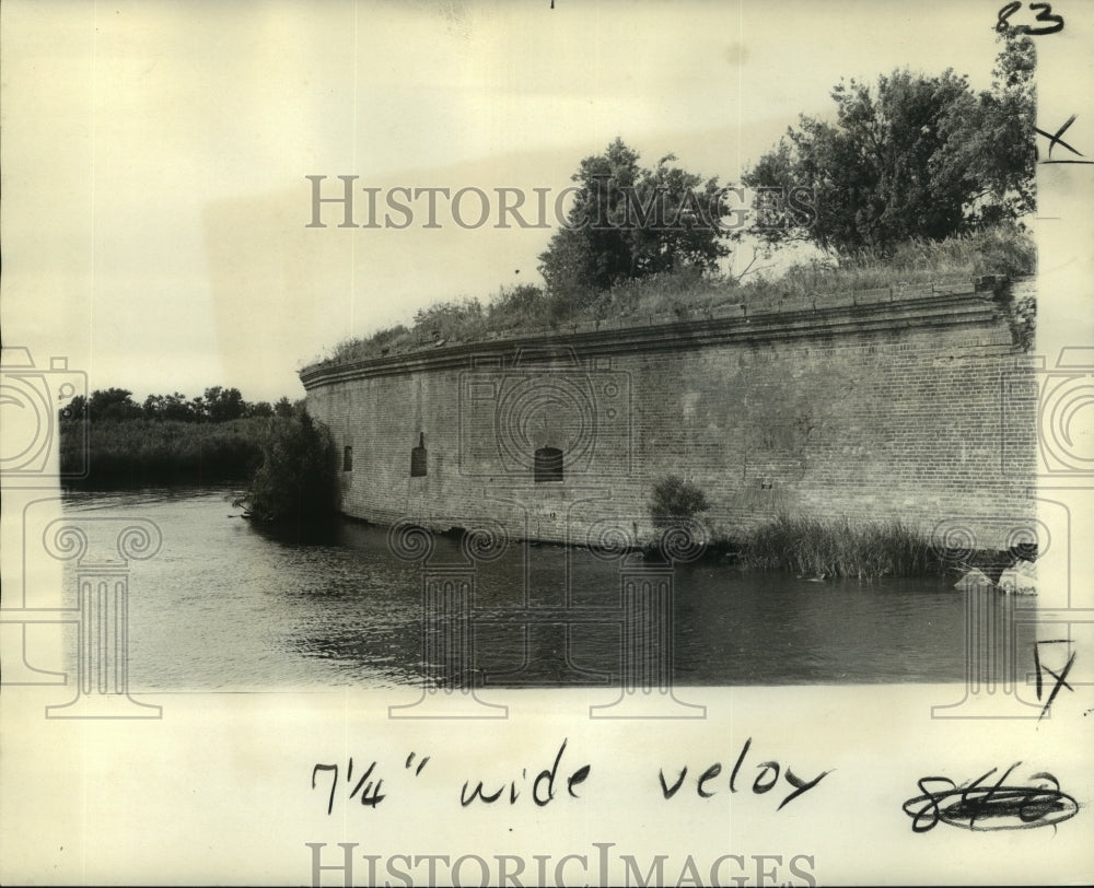 1974 Press Photo Fort Macomb still remains a weed-infested bee-ridden area- Historic Images