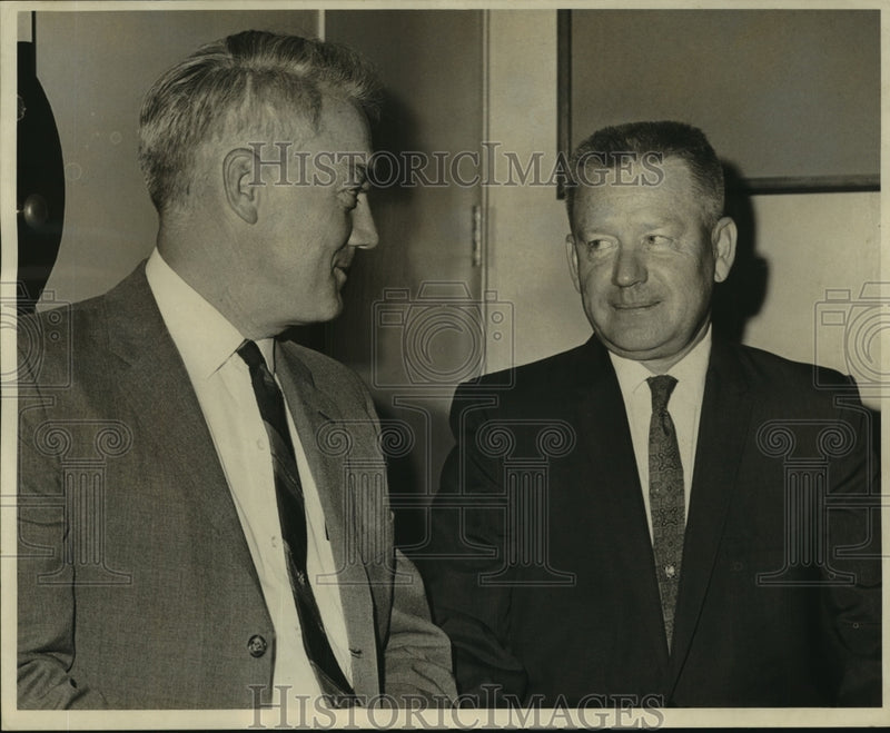 Load image into Gallery viewer, 1966 Press Photo Dr. Harrington, professor of medicine &amp; Dr. Finerty, dean LSU
