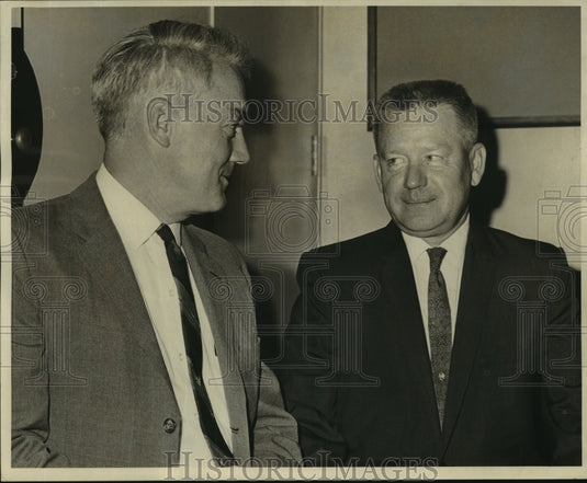 1966 Press Photo Dr. Harrington, professor of medicine & Dr. Finerty, dean LSU