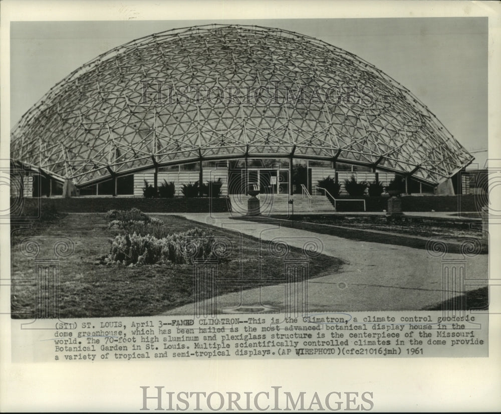 1961 Press Photo Climatron, climate control geodesic greenhouse in Missouri