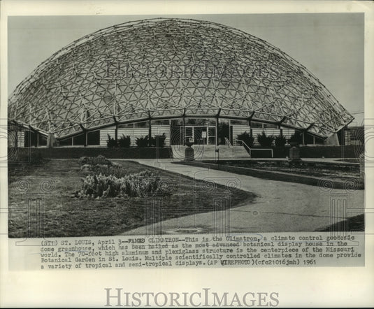 1961 Press Photo Climatron, climate control geodesic greenhouse in Missouri