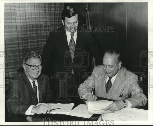 1973 Press Photo Laurance Eustis, Georgea Kimball and Frank Buescher- Historic Images