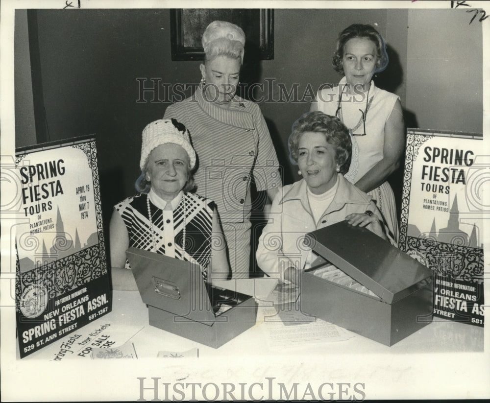 1974 Press Photo Delegates with tickets for 1974 Annual Spring Fiesta in St. Ann- Historic Images