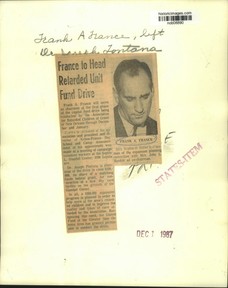 1967 Press Photo Co-chairmen of Association for Retarded Children fund drive