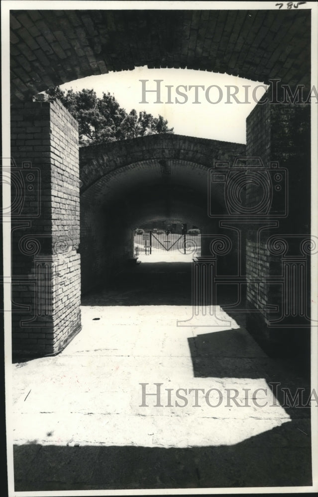 1976 Press Photo Brickwork at Fort Gaines, Mobile Bay, Alabama- Historic Images