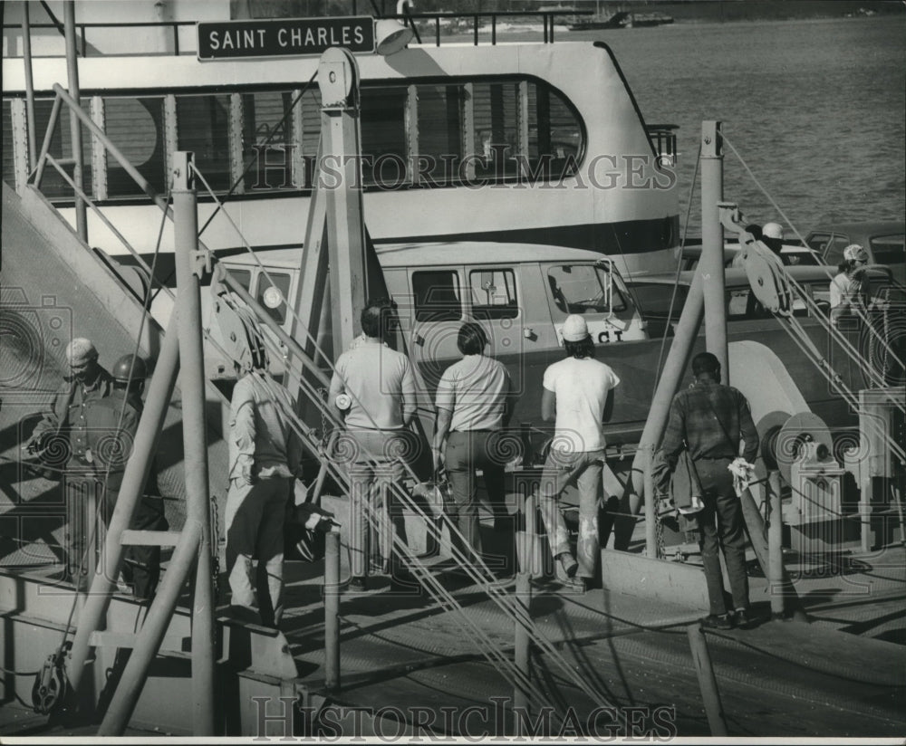 1974 Press Photo Saint Charles boat from Edgard operated by St. James Parish- Historic Images