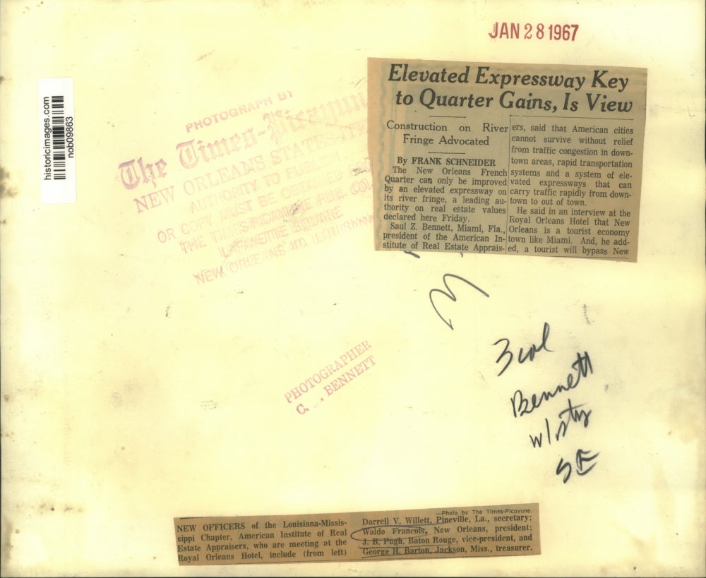 1967 Press Photo Waldo Francois & other officers of Real Estate Appraisers