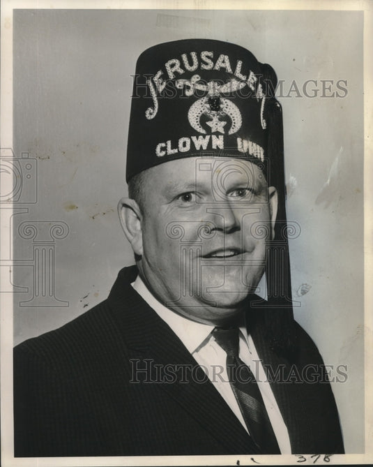 1964 Press Photo Edward Field, president of Shrine Clown Unit Jerusalem Temple