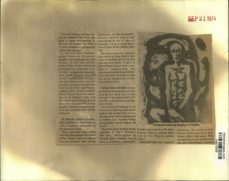 Load image into Gallery viewer, 1974 Press Photo Painting of Leonard Flettrich at New Orleans Museum of Art
