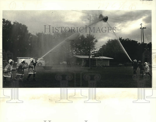  Press Photo Firemen's competition at Holy Rosary Church in Hahnville - Historic Images