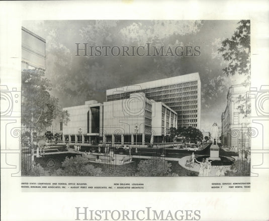1971 Press Photo Architects' rendering of District Court complex- Historic Images
