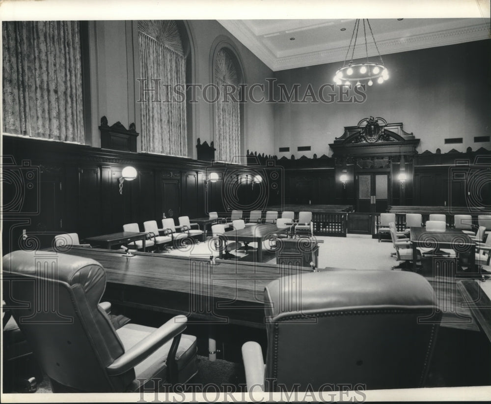 1973 Press Photo West courtroom in 5th Circuit Court of Appeal.- Historic Images