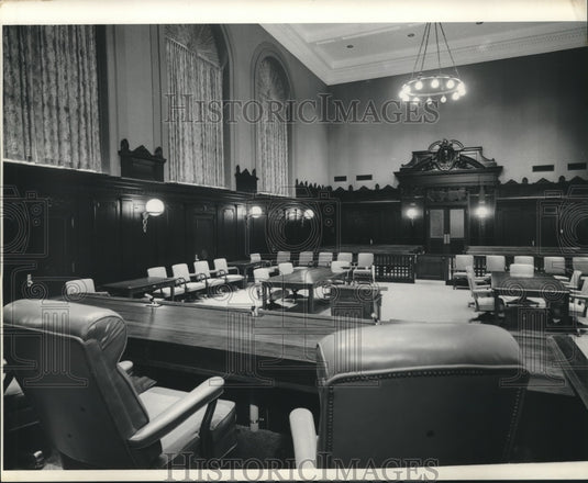 1973 Press Photo West courtroom in 5th Circuit Court of Appeal.- Historic Images