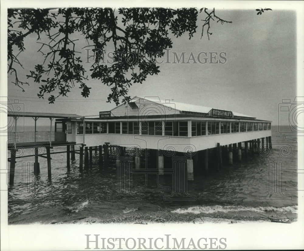 1976 Press Photo Fitzgerald&#39;s Restaurant and Bar on the river.- Historic Images