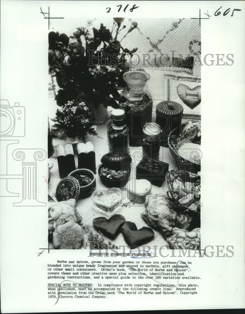 1979 Press Photo Preserving Summertime Fragrances, The World of Herbs and Spices- Historic Images