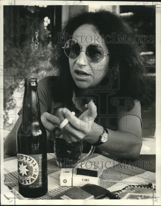 1972 Press Photo Marcia Freedom, leader "Women for a Free Society," in Halfa- Historic Images
