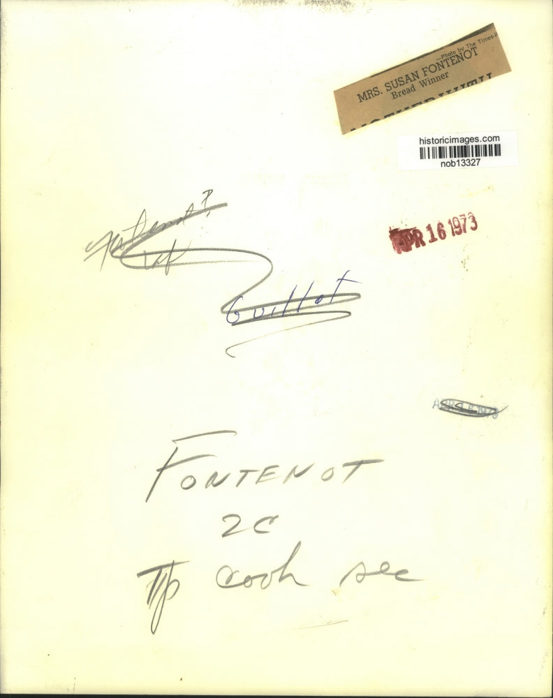 1973 Press Photo Mrs. Susan Fontenot, bread winner - nob13327