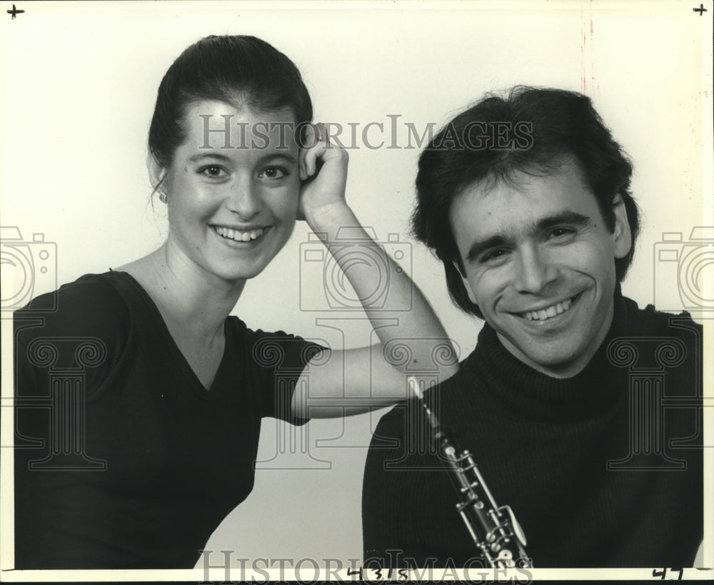 1982 Press Photo Pianist, Jennifer Gallant &amp; oboist, Thomas Gallant in recital.- Historic Images