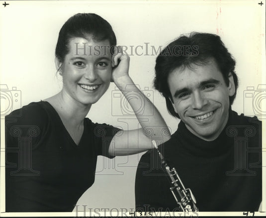 1982 Press Photo Pianist, Jennifer Gallant & oboist, Thomas Gallant in recital.- Historic Images
