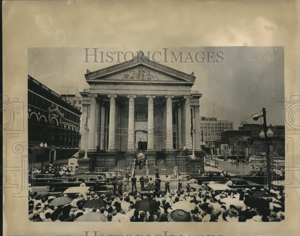 1964 Press Photo Gallier Hall, scene of De LesEps S. Morrison&#39;s funeral