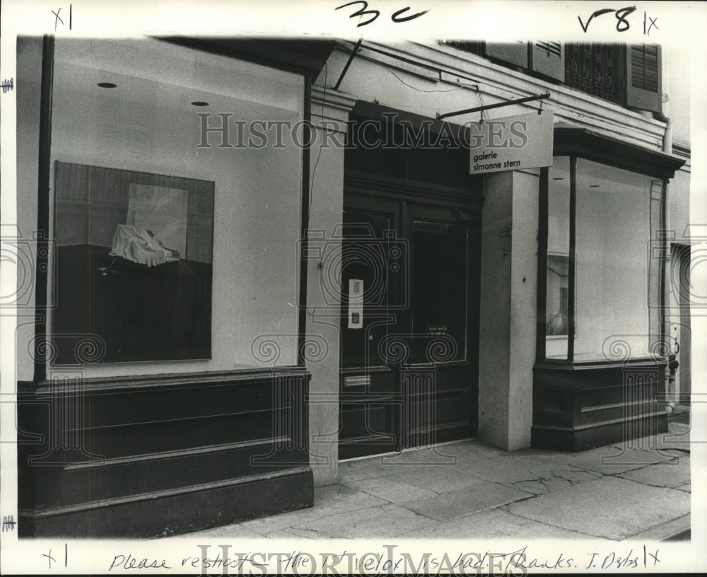 1975 Press Photo Royal Street&#39;s Galerie Simonne Stern, 516 Royal Street - Historic Images