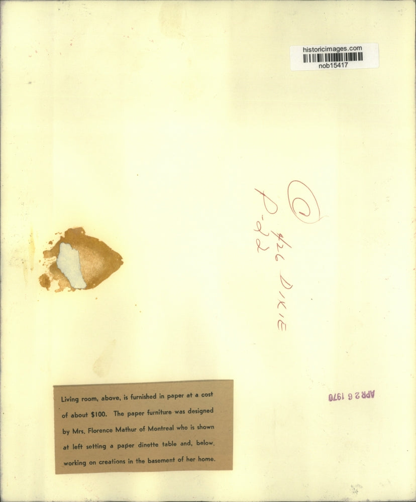 1970 Press Photo Mrs. Florence Mathur works on design creations, MontrÃƒÂ©al