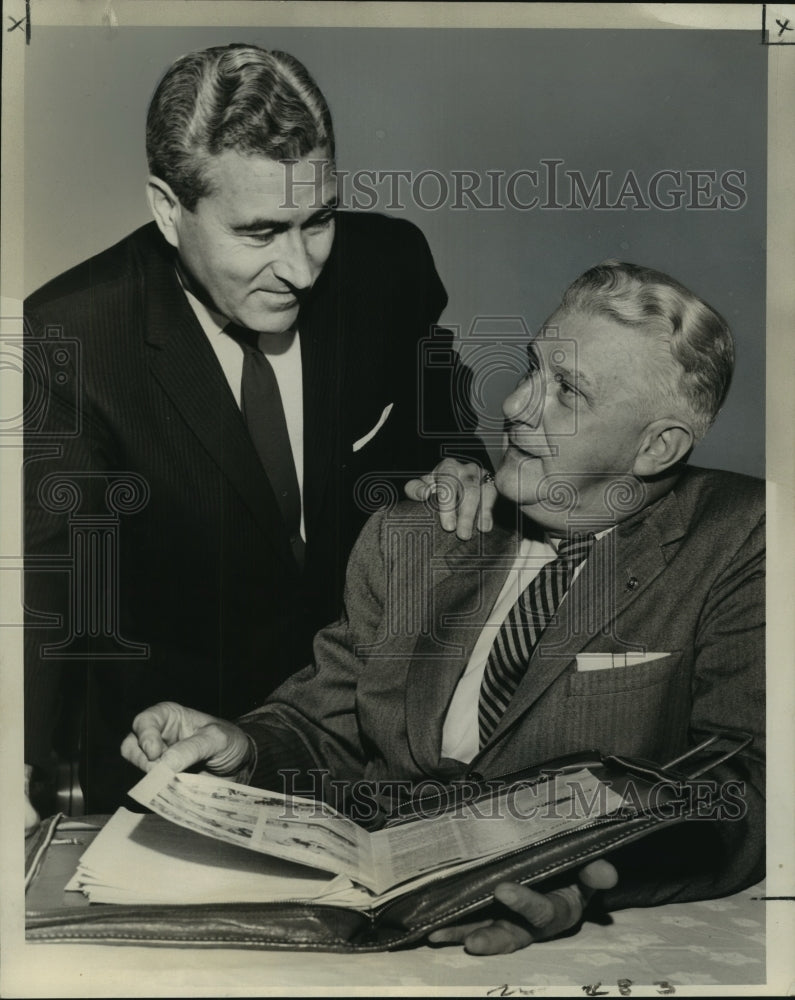 Load image into Gallery viewer, 1960 Press Photo H.J. Geiger and Dean McGregor of Louisiana Petroleum Council
