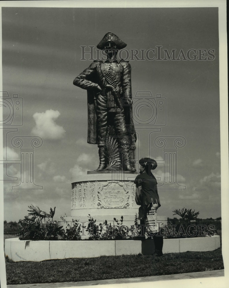 1970 Press Photo Jose Gaspar&#39;s monument in Guernsey Park., Tampa, Florida- Historic Images