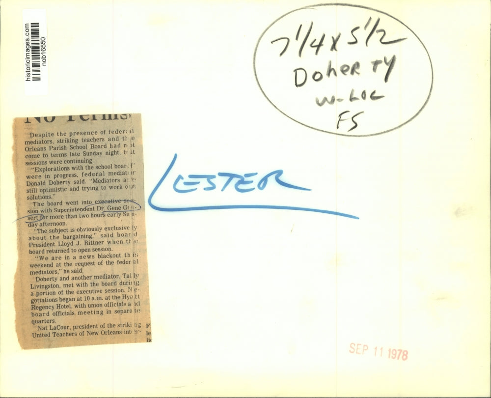 1978 Press Photo Supt. Dr. Gene Geisert during executive session with the board